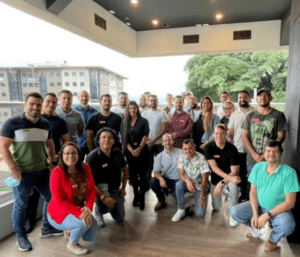 Hatchers pose for a team photo in Costa Rica.