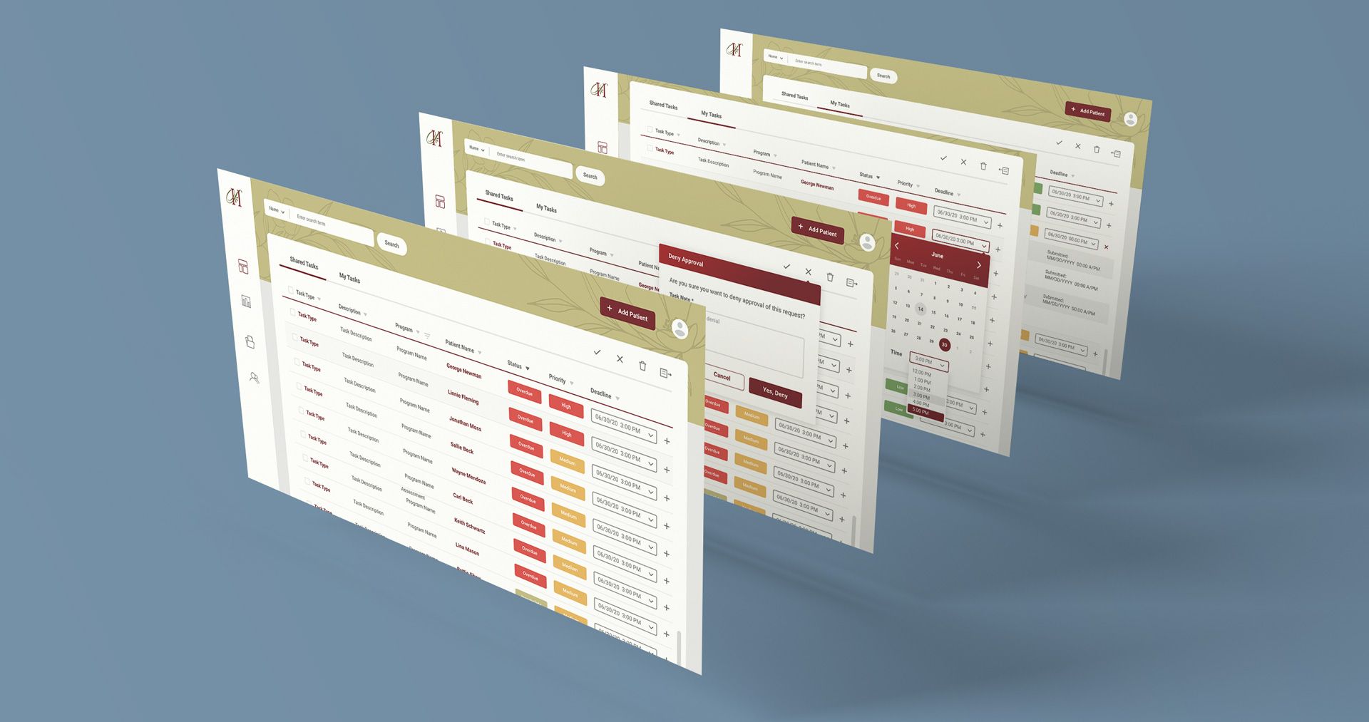 SpringHills design mockups.