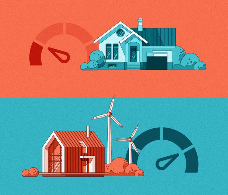 An illustration of legacy architecture compared to more modern, efficient design.